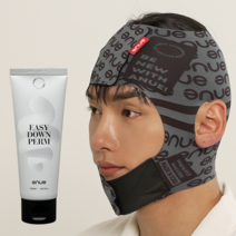 anue 아뉴 남자 셀프 옆머리 뒷머리 누르기 다운펌 밴드 기계 다운펌제 펌약 120ml, 1ea (파마약/파마지/브러쉬/집게2)