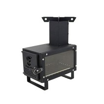 봄캠핑 초경량 캠핑우드스토브 휴대용바베큐 엑스그릴 불멍캠핑화로대 감성캠핑(굴뚝 유리포함), 탄소강본품