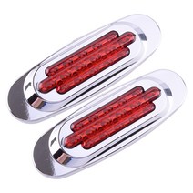 2Pcs 16 LED 사이드 마커 턴 신호등 레드 3 와이어 자동차 트럭 트레일러 픽업 12V 전면 후면 왼쪽 오른쪽, 한개옵션0