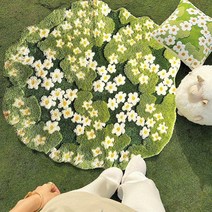 UKELER 여아용 부드러운 샤그 러그 귀여운 이끼 홈 데코 미끄럼 방지 세탁 가능한 부분 러너 침실 침대 옆 세탁실 놀이방용 149.9 x 80.9cm(59 3, Moss I