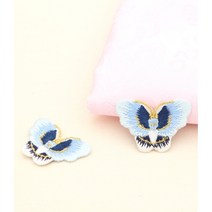 73-880 금사 나비 자수장식_블루