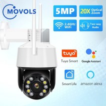 열화상카메라 movols 20x 줌 무선 ptz 5mp tuya wifi 양방향 오디오 ip ai 자동 추적 야외 방수 100m ir 보안, 5mp 추가 64g tf 카드, 영국 플러그