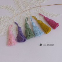 고리 면 태슬 솔리드 기본 수술 장식 부자재 7.5cm, 올리브