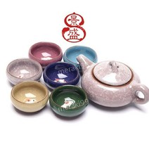 중국 전통 다기세트 다도세트 보이차 찻잔, 7개, D