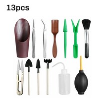 분재 원예 도구 13pcs 미니 정원 세트 이식 야외 씨앗 키트 심기 꽃 즙이 많은 소형 용품