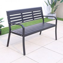 벤치 야외 의자 공원 정원 공원의자 철예 알루미늄 단지 레저 롱 등받이, 블랙
