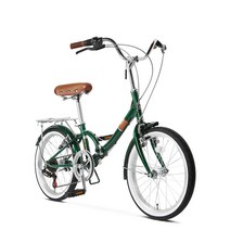 [반짝세일] 알톤 레온 20인치 미니벨로 접이식 자전거 여성용 주니어 바구니 자전거, 레온 다크그린