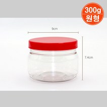 PET투명 광구용기(원형)300g/ 투명용기 페트병 광구병 젓갈용기 젓갈통 새우젓용기 새우젓통 식품용기 식품저장용기 짱아찌용기 짱아찌통 된장통 게장용기/ 코지마트, 1개