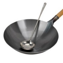무쇠 팬 그리들 주물 팬 후라이팬 중화 원형 웍 추천 업소용 궁중팬 중식 중국 가정용 볶음 식당용, 30cm나무손잡이+스푼
