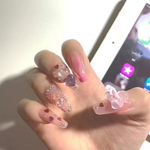 떨샵 인싸 키치 크리스탈 네일팁 인조네일 간편네일팁, 2개, NAIL-N390