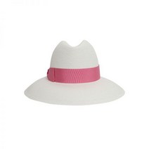BORSALINO 보르살리노 핑크 보우 와이드 브림 스트로 햇
