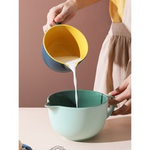 도자기저그 베이킹 대용량 세라믹 그릇 오브제 밀크 믹싱, 블루 머스터드 소형 + 중형 + 중