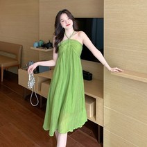 나시원피스 여근감 셔링 탑 나시 바캉스 바람 롱스커트