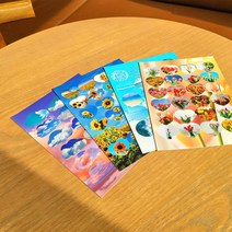 감성 다꾸 하트 판스티커 8종 다이어리 꾸미기 칼선 도무송 폴꾸 탑꾸, (DAL004-4) 해바라기