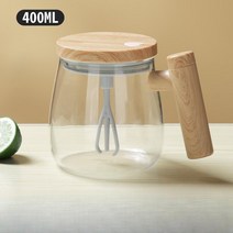토네이도텀블러 아이스 쉐이크 전동 대용량 텀블러, 400ml, 메이플 + 투명 컵