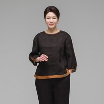 엄마옷 신상인견블라우스 솔길드리 브라운