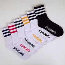 꼬랑내 여자 스탠다드AA 중목 줄무늬 면 양말 6color