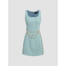 트위드원피스 오피스룩 미니 원피스 자켓 트위드 벨트 슬리브리스 쇼트 드레스 157847