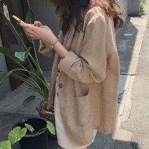 캐주얼 여성 패션 봄가을 린넨 자켓 점퍼 나들이 코디 _[마크트]