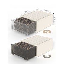 드레스룸 서랍장 플라스틱 와이드 옷 서랍 슬림 미니 화장대 수납장 2단 3단 4단, 투명[35 L]