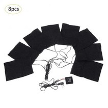 usb 골프 등산 낚시 열선 발열조끼8in 1 USB 옷 히터 패드 3 기어 조절 온도 전기 난방 조끼 시트 자 켓 대, 01 8 in 1