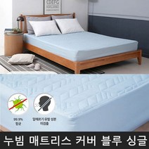 두꺼운 겨울 누빔 침대 매트리스 싱글 블루 커버 작은방 안방