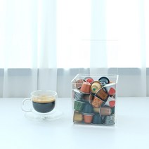 커피캡슐홀더 정리함 디스펜서 투명 아크릴 커피캡슐 큐브 정리 보관함, 1개