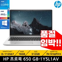 HP 프로북 650 G8-1Y5L1AV / +품절임박+, WIN10 Pro, 16GB, 512GB, 코어i5, 실버