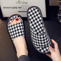 여성 실내화 일본 천 슬리퍼 실내 홈 부드러운 바닥 여름 여성 음소거 봄 가을 홈 리넨 패브릭 사계절 순수 코튼, 39-40 사이즈에 적합한 27cm, A.검정색과 흰색