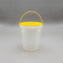 더팩 PP투명 원형 손잡이잠금용기 내열손잡이용기 3102(1L) 10개 / 100개, 1세트, 노랑뚜껑 10개