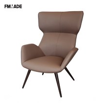 FMMADE 아나킨라운지 암체어 브라운PU 인테리어의자 상담실의자 카페 안락의자 1인소파