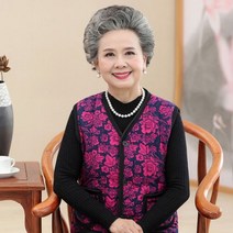 김장조끼 할머니 누빔 할매 조끼 꽃무늬패딩 할미룩 촌캉스옷