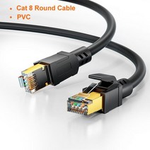 네트워크 모니터링 테스트기 CableCreation-Cat 8 RJ45 이더넷 케이블 40Gbps 2000MHz sfp 고속 네트워크 인터넷 Lan 패치 코드 노트북 PS5 라우, 02 CAT8 Round Cable, 09 12m