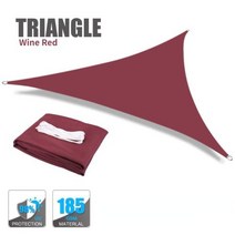 차양막 썬룸 파고라 어닝 테라스 천막 삼각형 태양 그늘 항해 98 uv 방지 방수 야외 파티오 정원 잔디 뒤뜰 태양 보호소 캐노피 울타리 개인 정보 보호, CHINA|Wine Red|500x500x500CM, Wine Red+500x500x500CM