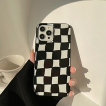 HS&D 블랙 체커보드 아이폰 케이스