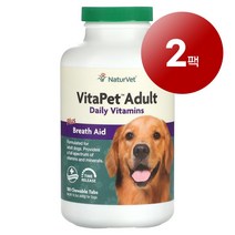 리암마켓 NaturVet 네이처벳 강아지용 구취 제거 보층제 츄어블 180정 468g 1팩, 2팩