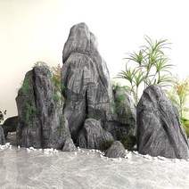 인조바위 모형바위 정원석 조경석 정원 마당 꾸미기, 40cm 높이 회색, 40cm 높이 회색