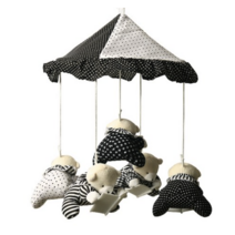 아기노리 큐띠쁘띠 흑백모빌 + 천정고정판 + S자 고리 + 태엽 오르골, 책읽는곰돌이