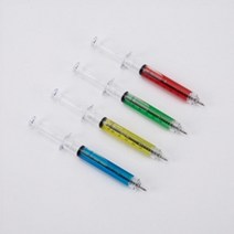 주사기모양 볼펜 10P 0.5mm 검정 단체기념품 볼팬
