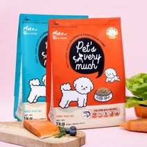 페츠베리머치 강아지 눈물자국 알러지케어 사료 연어/오리 1kg 비숑 말티즈 말티푸 반려견, 1)사료 연어1kg