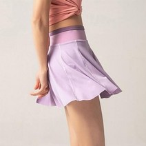 테니스연습기 테니스볼머신 테니스용품 여성 스포츠 테니스 스커트 골프 피트니스 반바지 하이 웨이스트 운동 달리, Purple Pink+L