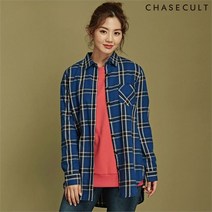 체이스컬트 여성 중힙기장 체크 셔츠-JFRG5461C0N