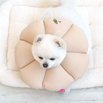 패리스독 반려동물 넥카라쿠션 깔대기 꿀잠카라 베이지 M