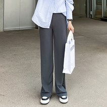 [오버나인] 여성 이지케어 뒷밴딩 와이드 부츠컷팬츠