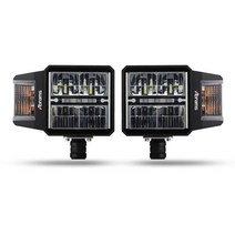 Abrams 제설기 조명 동결 방지/아이싱 방지 기능 LED 콤비네이션 받침대 헤드라이트 키트 - 가열 렌즈 튼튼한 ATV 제설기 트럭 제설기 도로 측면 안전 범용 제설기 액세서리