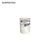 BLOWFISH FUGU 일본식 핸드페인팅 세라믹 물컵/머그컵/물컵/찻잔입니다+랜덤 사은품, 8.8cm*6.3cm, E
