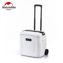 NH 아이스박스 캐리어형 바퀴 수납공간 넓음 쿨러 28L, 화이트 레버 28L