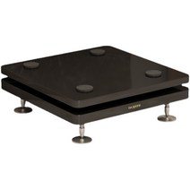 이중층 이동식 컴퓨터 데스크탑 선반 본체 받침대 PC 바퀴 스피커 트레이 거치대 케이스, 더블 레이어 블랙 매트 30x40 발 손톱