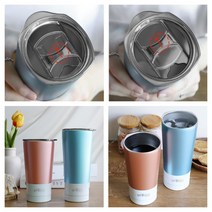 304 뚜껑 스텐 텀블러 2종세트, 2종세트(핑크470ml+블루600ml)