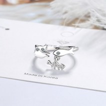 여성 물고기 반지 기념일 고양이 애끼 검지 우정 행운 묵주 우정링 기부 엄지 카리나 새끼손가락 커스텀 꼬리 퀄팅 티아라 가족 커플링